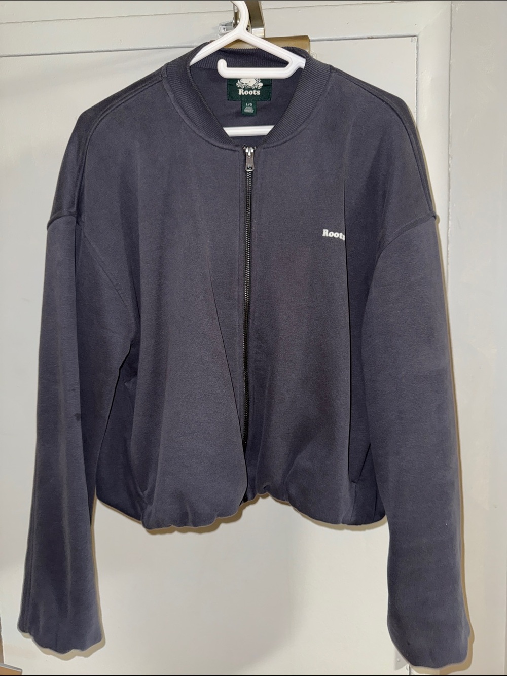 Roots Women's Dark Navy Zip Bomber Jacket